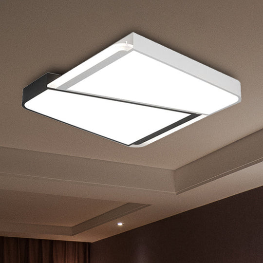 Simple Style White Led Flush Mount Light With Acrylic Shade - 18’/23.5’ For Bedroom In Warm/White