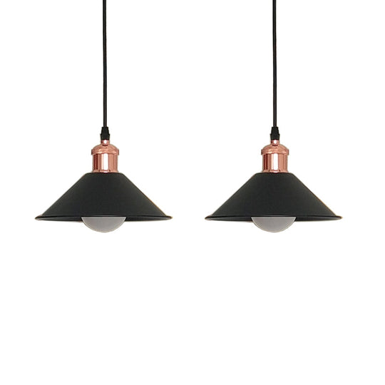Modernist Conical Suspended Lamp - 1 Light Hanging Fixture In Black/White For Living Room