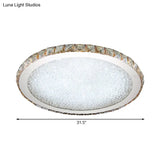 8.5/14/18 Wide Modern Crystal Led Ceiling Light Fixture - Flush Mount Clear/Amber Warm/White