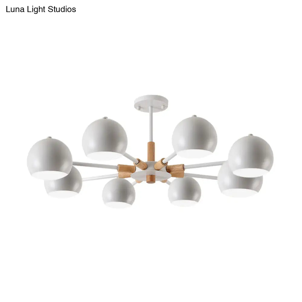 8-Light Modern Metal Spherical Hanging Lamp Chandelier For Living Room