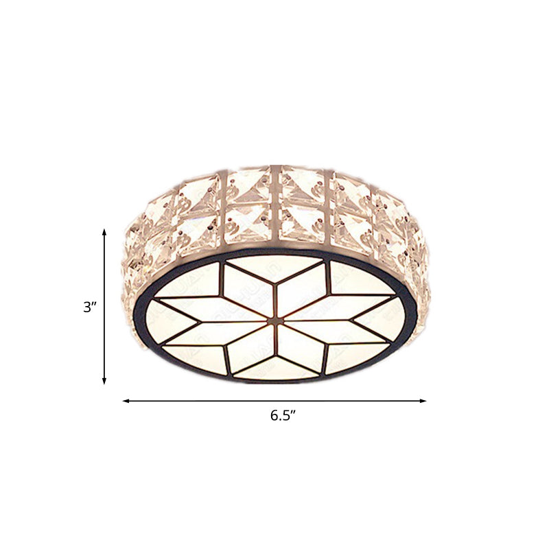Minimalist Clear Crystal Ceiling Light With Led Flush Mount Spotlight Petal Pattern Warm/White
