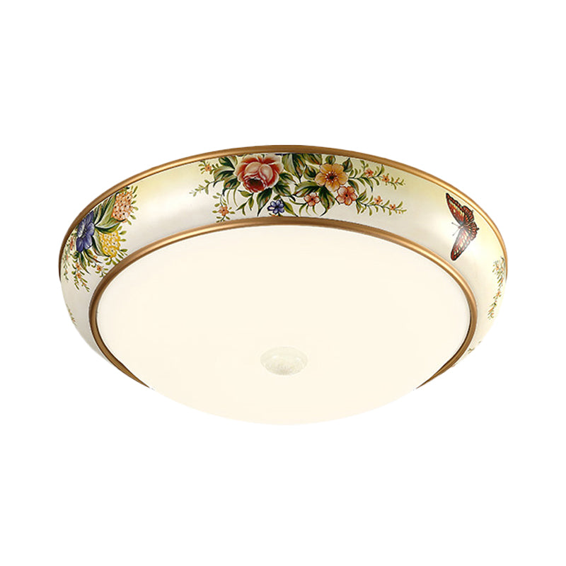 Frosted Glass Dome Led Flush Mount Ceiling Light - Korea Country Style (14’/19.5’ Diameter)