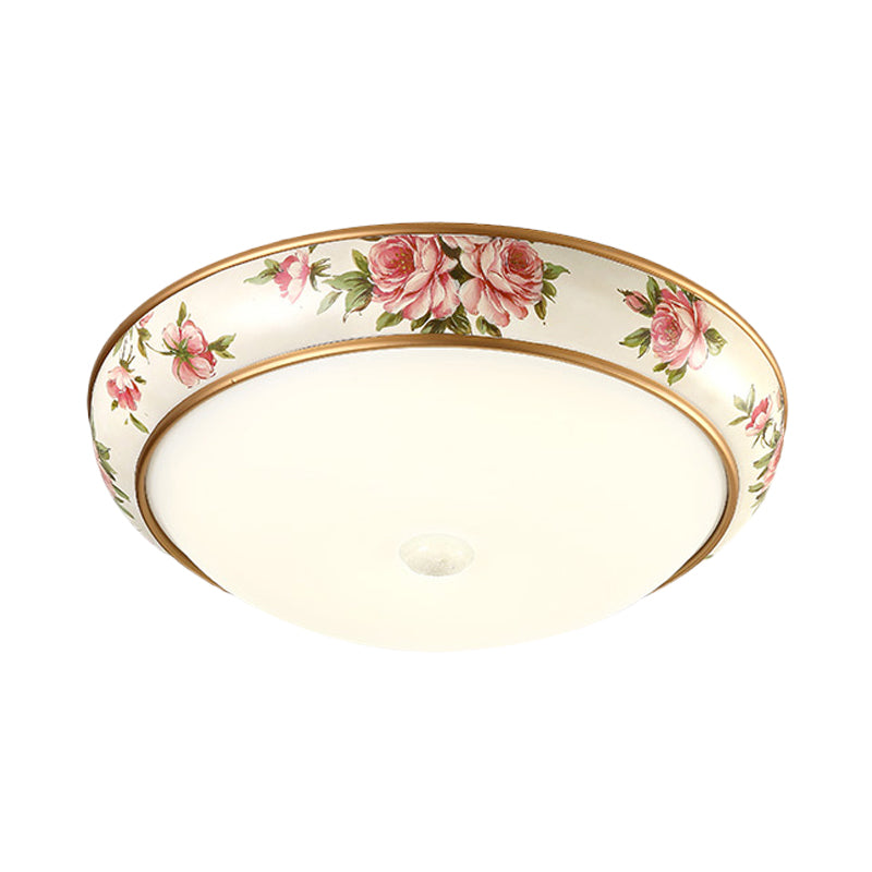 Frosted Glass Dome Led Flush Mount Ceiling Light - Korea Country Style (14/19.5 Diameter)