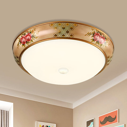 Frosted Glass Dome Led Flush Mount Ceiling Light - Korea Country Style (14’/19.5’ Diameter)