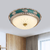 Nordic Blue Led Flushmount Ceiling Lamp 12/16 Dia Frosted Glass Finish / 12