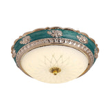 Nordic Blue Led Flushmount Ceiling Lamp 12/16 Dia Frosted Glass Finish
