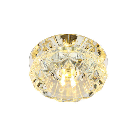 Modern Flower Flush Mount Led Crystal Ceiling Lamp For Corridor