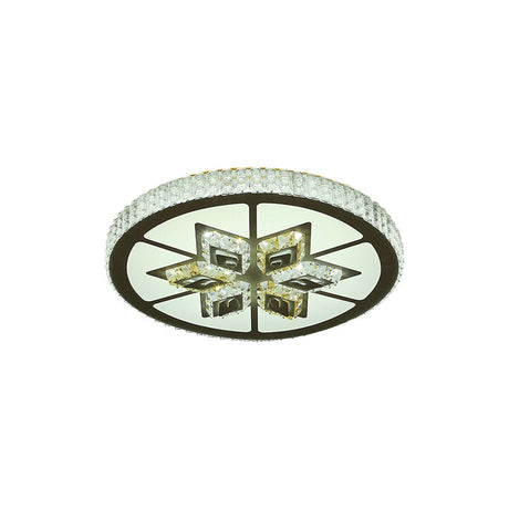 Minimal Crystal Diamond Led Flushmount Ceiling Lamp - Black Bedroom Lighting Fixture