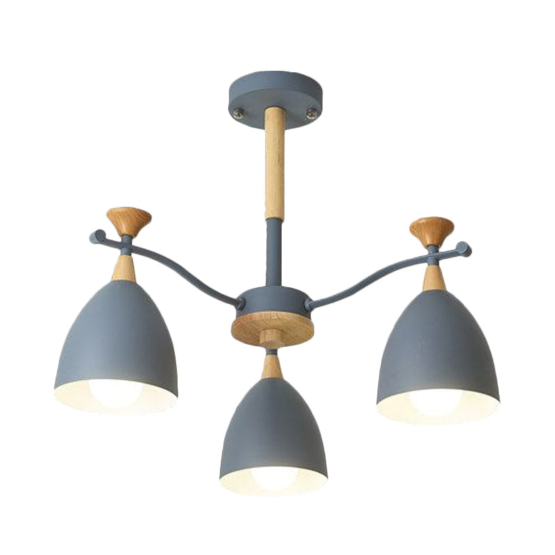 Modern Cone Chandelier Pendant Light - Metal Hanging Ceiling For Bedroom (3/6/8 Lights)
