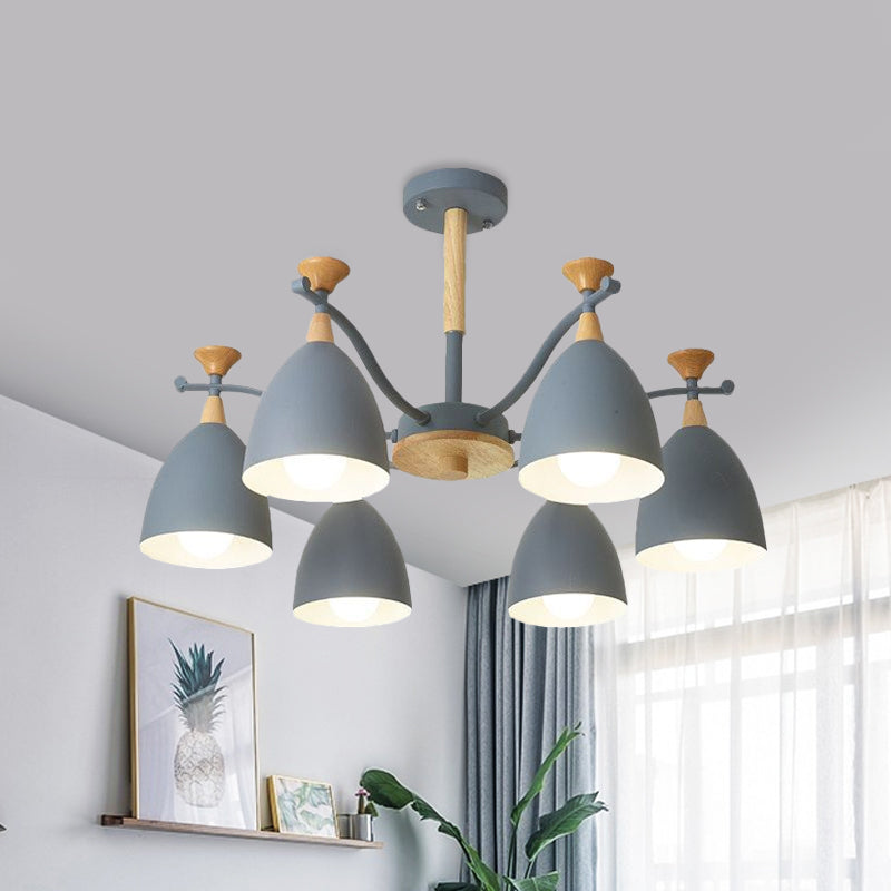 Modern Cone Chandelier Pendant Light - Metal Hanging Ceiling For Bedroom (3/6/8 Lights)