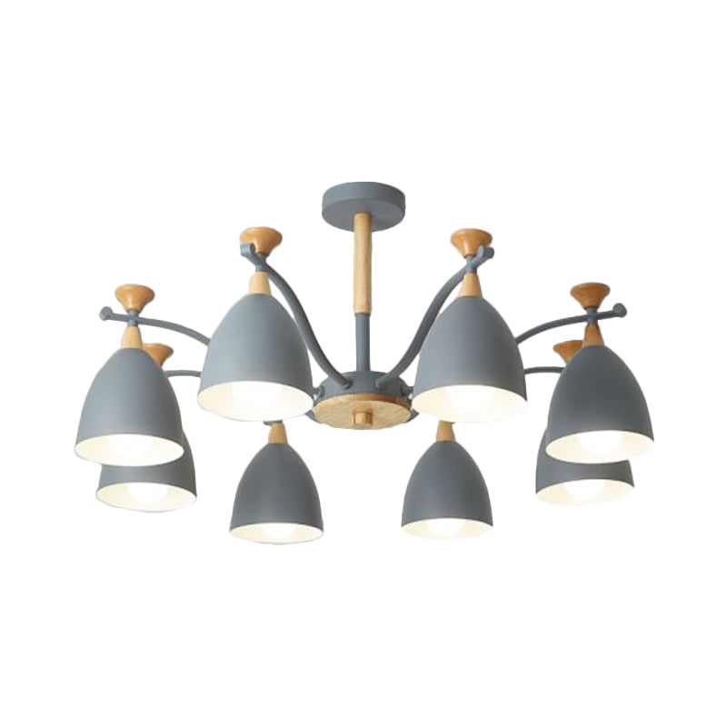 Modern Cone Chandelier Pendant Light - Metal Hanging Ceiling For Bedroom (3/6/8 Lights)