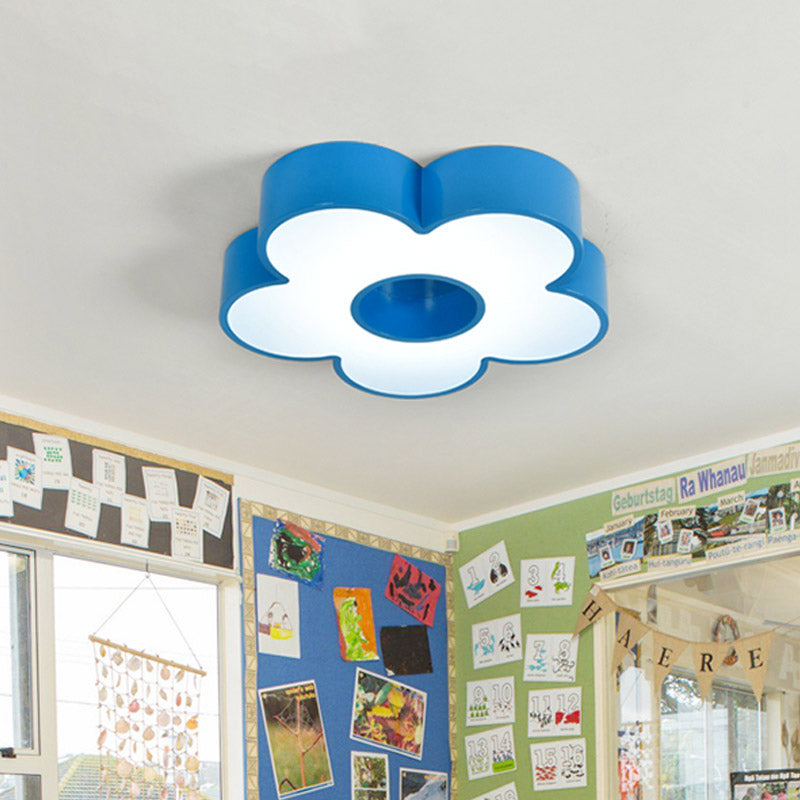 Colorful Acrylic Flower Led Ceiling Light For Kindergarten Blue