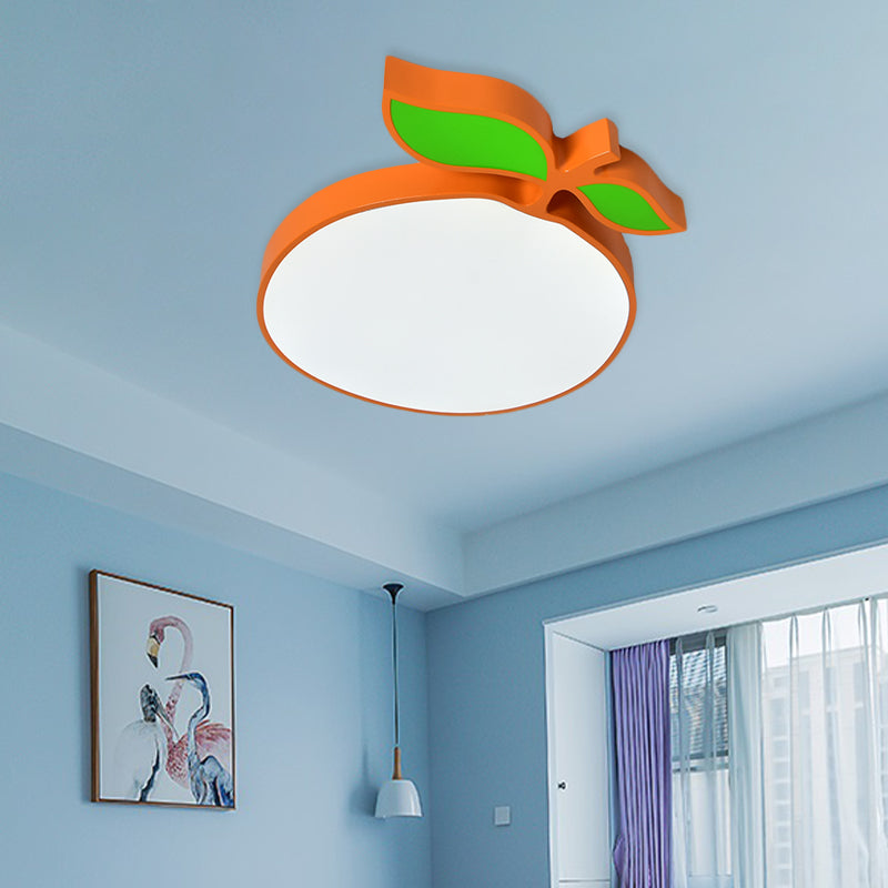 Contemporary Led Flush Mount Light Fixture With Acrylic Shade - White Grape/Banana/Apple Theme
