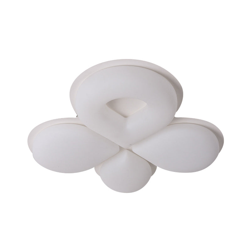 Children’s Bedroom Led Flush Mount Light Fixture In Grey/White/Coffee - Cute Flower Design