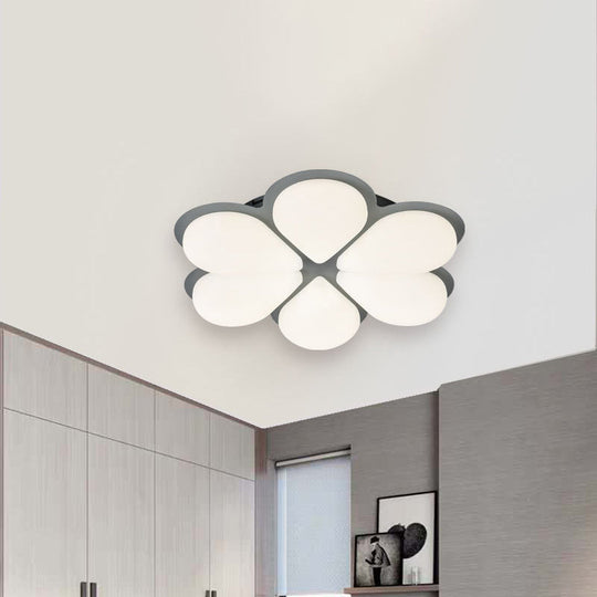 Kids Led Flush Mount Ceiling Light In Grey/White/Coffee For Bedroom