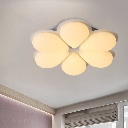 Kid’s Led Flush Mount Ceiling Light In Grey/White/Coffee For Bedroom