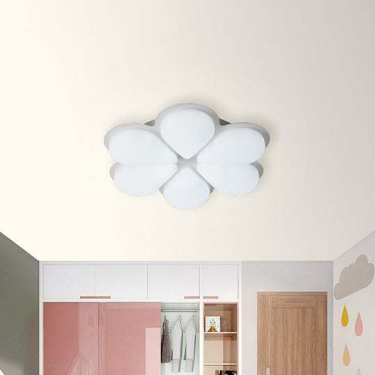 Kid’s Led Flush Mount Ceiling Light In Grey/White/Coffee For Bedroom