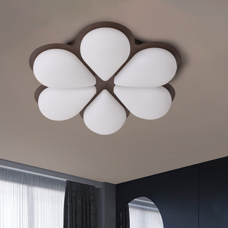 Kids Led Flush Mount Ceiling Light In Grey/White/Coffee For Bedroom
