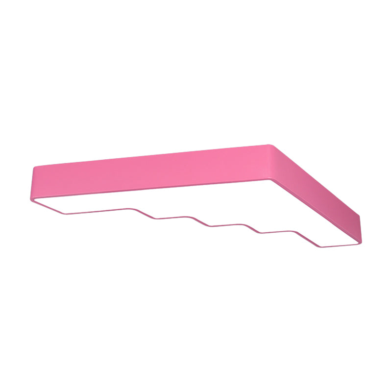 Kid’s Led Acrylic Flush Mount Ceiling Lamp In Blue/Pink/Yellow With Ladder Design