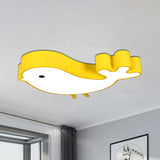 Led Bird-Like Flush Light Fixture With Acrylic Shade - Cartoon Style Blue/Pink/Yellow Finish