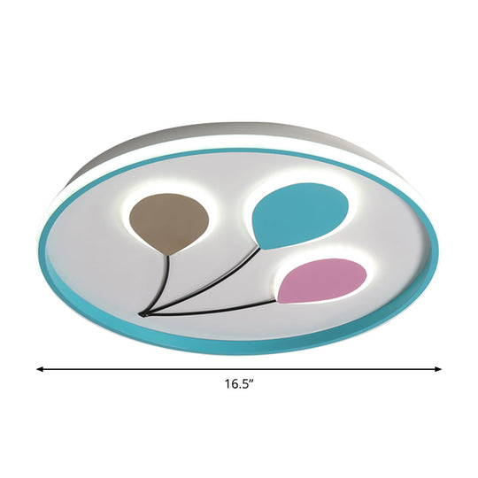 Blue Led Flush Ceiling Lamp Fixture With Cartoon Design - 3 - Balloon Acrylic Mount Light In