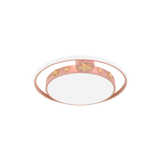 Round Flush Mounted Acrylic Led Ceiling Lamp In Pink/White/Gray Perfect For Bedroom Lighting