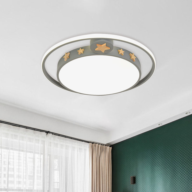 Round Flush Mounted Acrylic Led Ceiling Lamp In Pink/White/Gray Perfect For Bedroom Lighting