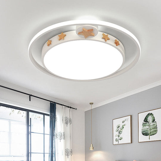 Round Flush Mounted Acrylic Led Ceiling Lamp In Pink/White/Gray Perfect For Bedroom Lighting White