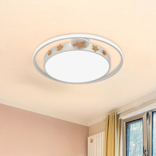 Round Flush Mounted Acrylic Led Ceiling Lamp In Pink/White/Gray Perfect For Bedroom Lighting