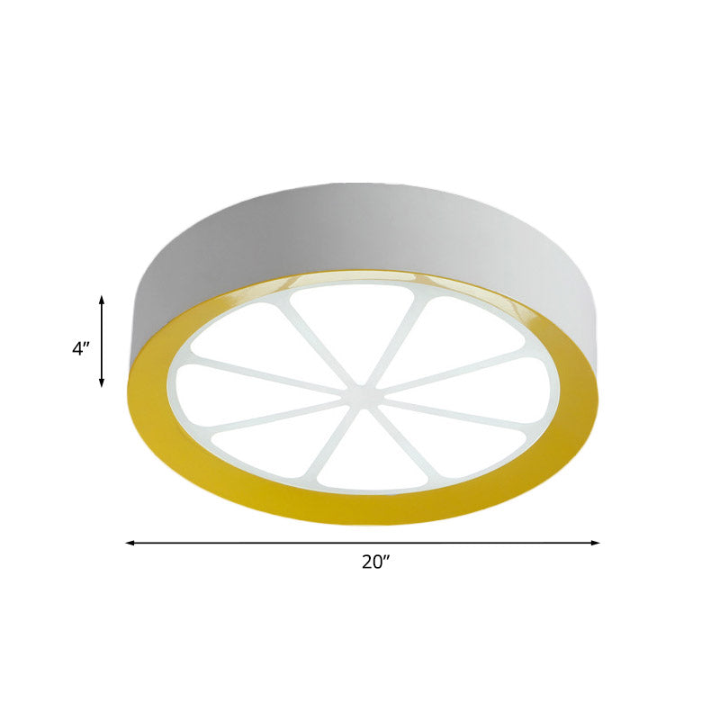 Lemon Kids Acrylic Led Flushmount Light In Warm/White - Ceiling Mount White