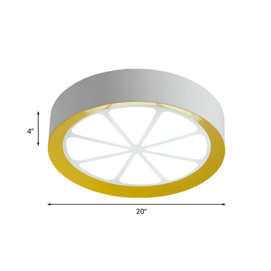 Lemon Kids Acrylic Led Flushmount Light In Warm/White - Ceiling Mount White