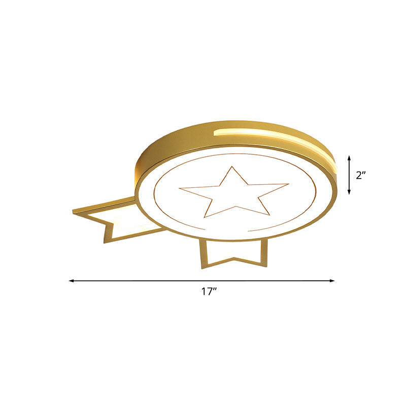 Contemporary Led White Acrylic Medal Ceiling Light Fixture In Warm/White Flushmount