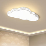 Creative Led Cloud Flush Ceiling Light For Kids Bedroom In White/Pink/Blue