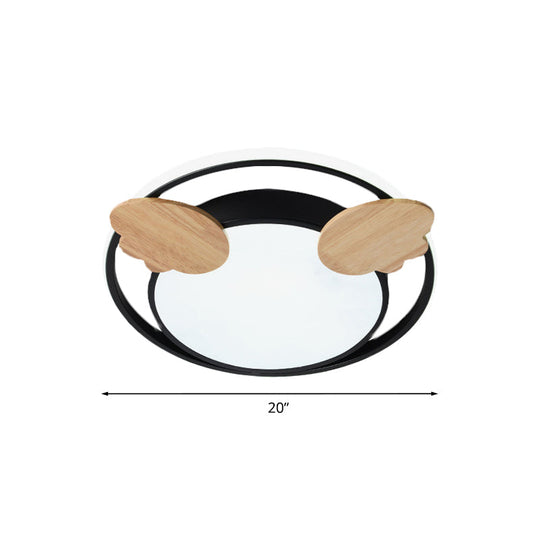 Contemporary Led Bedroom Flush Light With Acrylic Shade & Rainbow Bridge/Windmill/Carrot Décor