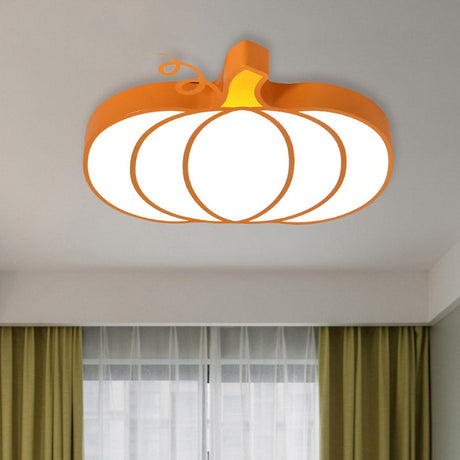 Kids Room Cartoon Vegetable Ceiling Mount Led Flush Light In White