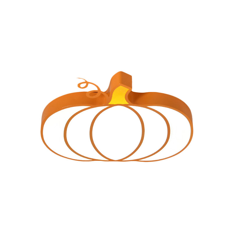 Kids Room Cartoon Vegetable Ceiling Mount Led Flush Light In White