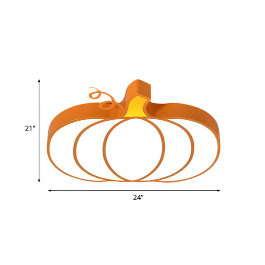 Kids Room Cartoon Vegetable Ceiling Mount Led Flush Light In White