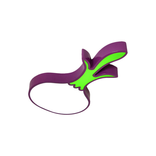 Kid’s Room Cartoon Vegetable Ceiling Mount Led Flush Light In White