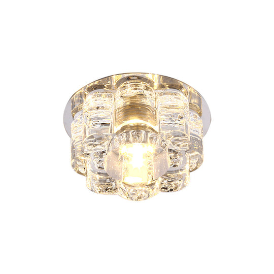 Led Blossom Flush Mount Clear K9 Crystal Ceiling Lamp For Living Room In Multi Color