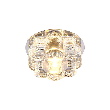Led Blossom Flush Mount Clear K9 Crystal Ceiling Lamp For Living Room In Multi Color