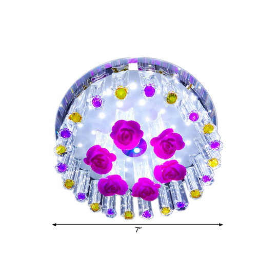 Modern Flush Mount Led Spotlight Crystal Ceiling Lamp - Simple Blossom Design