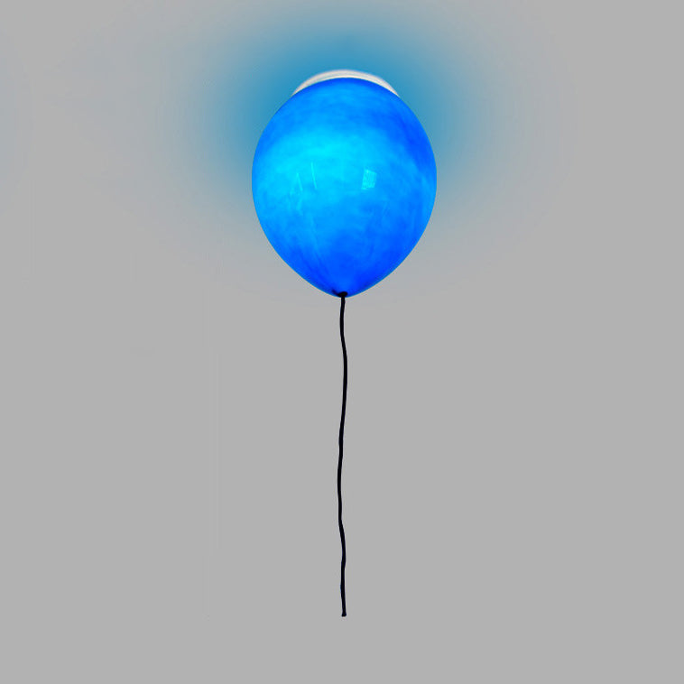 Kids Cartoon Balloon Glass Flush Mount Ceiling Light Fixture For Bedroom Blue / 6