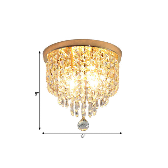 Contemporary Crystal Strand Waterfall Flushmount 8’/10’ Wide Ceiling Light Fixture For Hallways