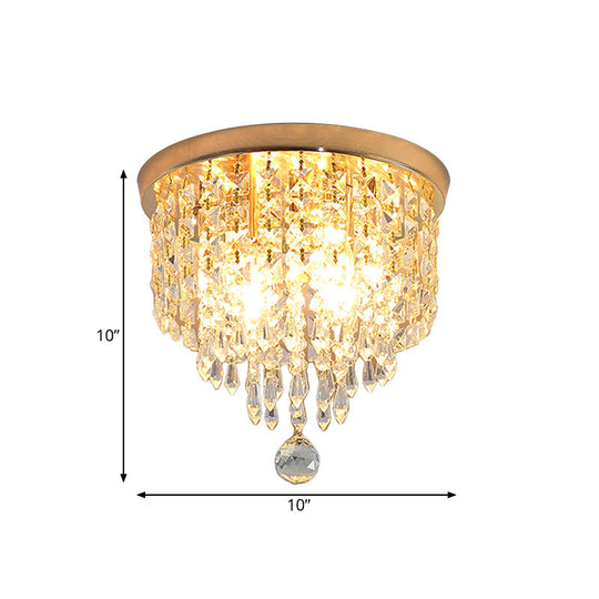 Contemporary Crystal Strand Waterfall Flushmount 8’/10’ Wide Ceiling Light Fixture For Hallways