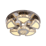 Modern Led Spotlight With Waterfall Crystal Shade For Bedroom Ceiling In Chrome 24/31.5 W