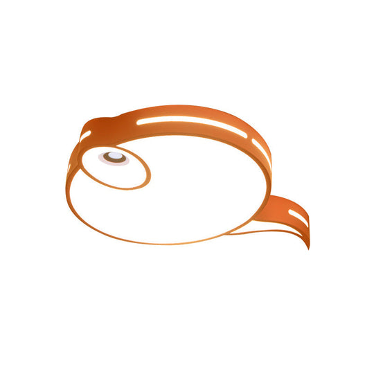 Modern Tadpole Ceiling Light - Acrylic Led Flush Mount In Gray/Blue/Pink