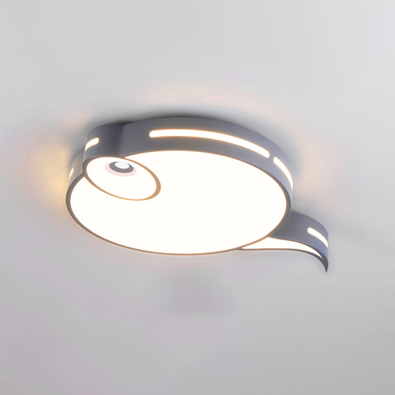 Modern Tadpole Ceiling Light - Acrylic Led Flush Mount In Gray/Blue/Pink