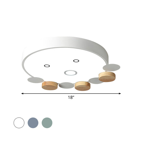 Octopus - Shaped Led Ceiling Light In Gray/White/Green For Kids’ Bedroom