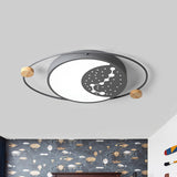 Creative Acrylic Led Flushmount Lighting: Gray/Green/White Ceiling Light With Star Pattern