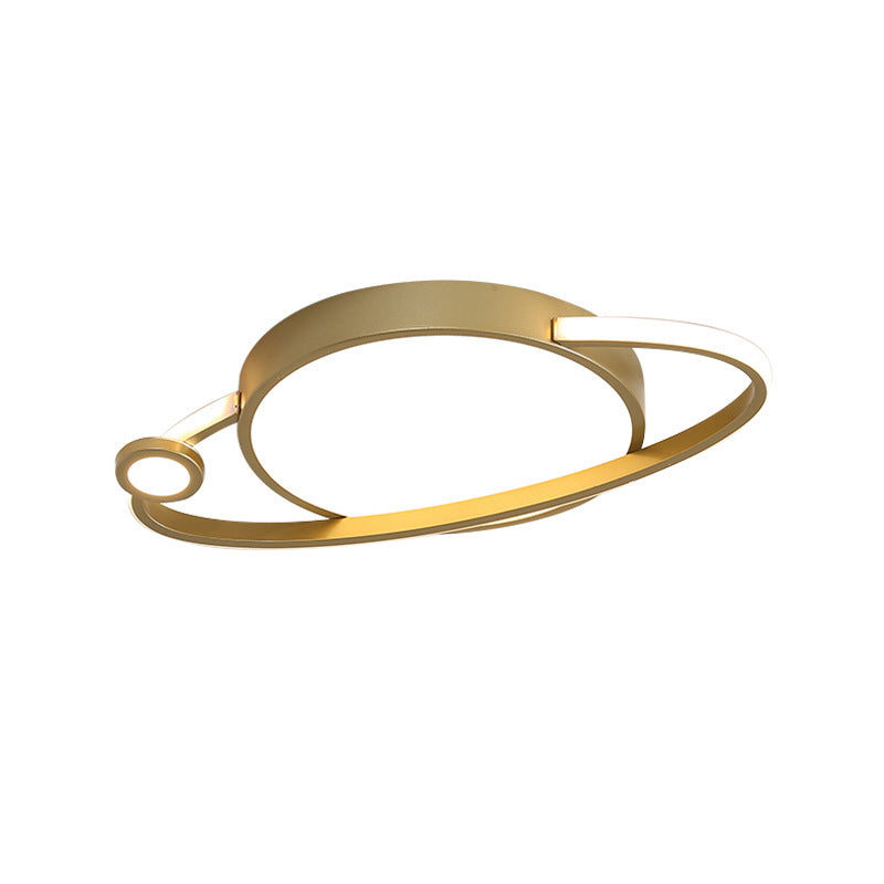 Children’s Orbit Flush Mount Led Ceiling Light In Gold - Warm/White